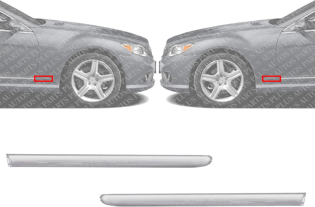 Set of 2 Front Fender Molding Trim Chrome Left Driver & Right Passenger Side Direct Replacement Compatible with 2007-2014 Mercedes Benz CL-Class MB1293117 MB1292117 221690408