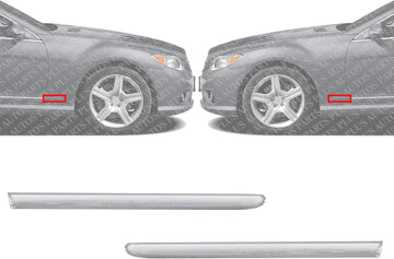 Set of 2 Front Fender Molding Trim Chrome Left Driver & Right Passenger Side Direct Replacement Compatible with 2007-2014 Mercedes Benz CL-Class MB1293117 MB1292117 221690408