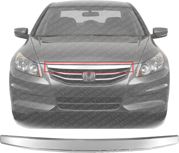 Front Upper Grille Molding Chrome Direct Replacement Compatible With 2011-2012 Honda Accord HO1210132 71125TA0A11