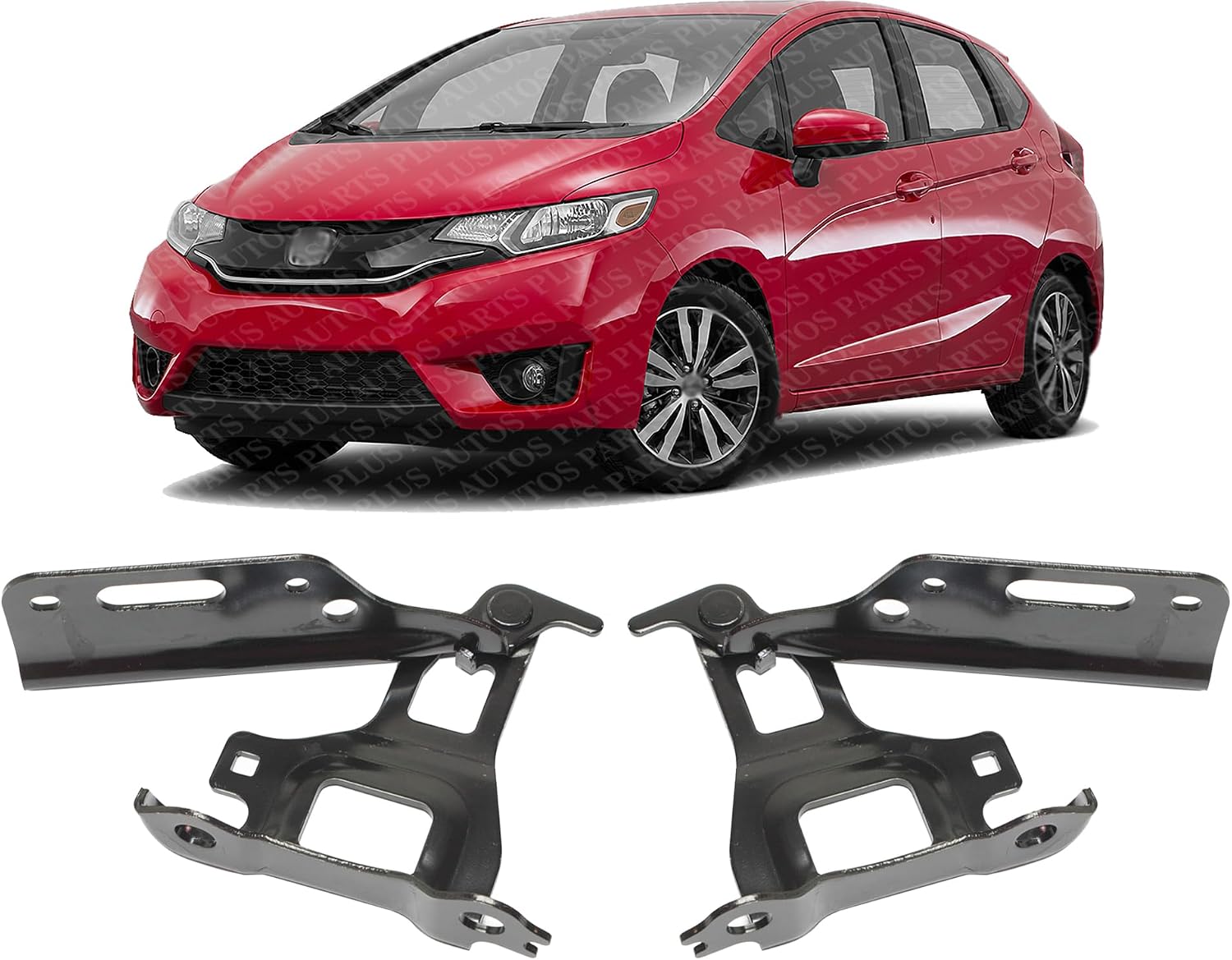 Set of 2 Front Hood Hinge Assembly Steel Left Driver & Right Passenger Side Direct Replacement Compatible with 2015-2020 Honda Fit HO1236139 HO1236140 60120TAR000ZZ 60170TAR000ZZ