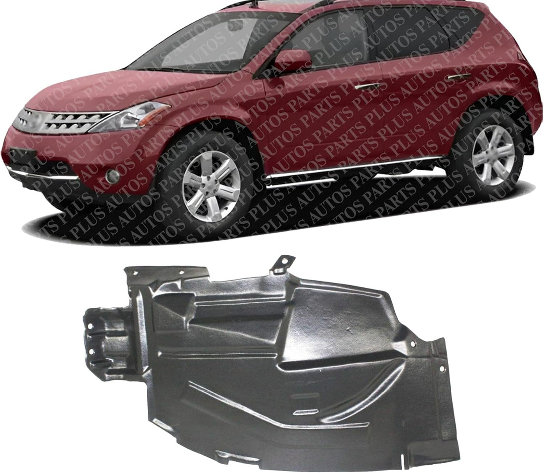 Front Section Fender Liner Left Driver Side Direct Replacement Compatible With 2003-2007 Nissan Murano NI1248108 63845CA00A