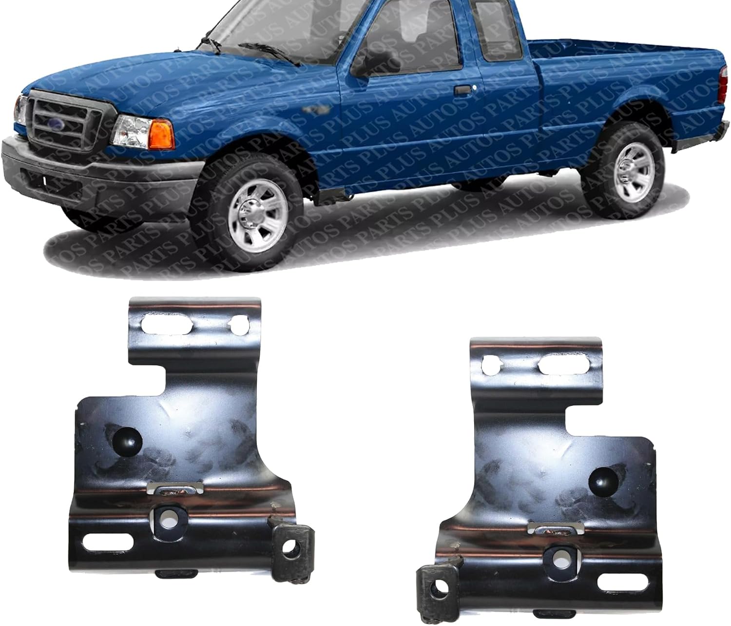 Set Of 2 Front Bumper Bracket Reinforcement Steel Right Passenger & Left Driver Side Direct Replacement Compatible With 2001-2005 Ford Ranger FO1067143 FO1066143 1L5Z17859AA