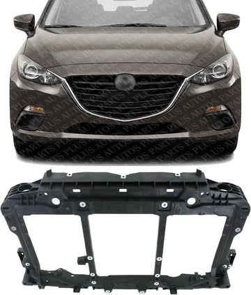 Front Radiator Support Plastic Direct Replacement Compatible With 2014-2018 Mazda 3/2014-2017 Mazda 6 MA1225147 GHR153110B