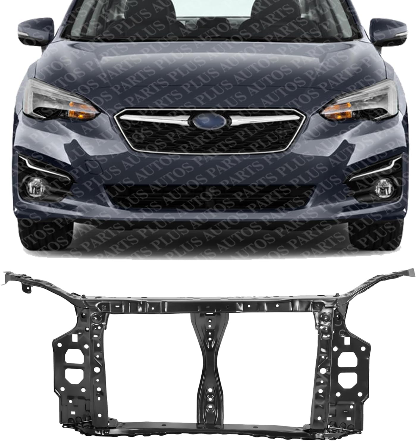 Front Radiator Support Assembly Steel Direct Replacement Compatible With 2017-2023 Subaru Impreza SU1225153 53029FL00B9P