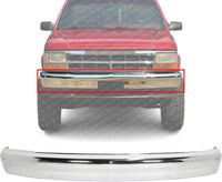 Front Bumper Face Bar Chrome Without Molding Holes Direct Replacement Compatible With 1991-1996 Dodge Dakota CH1002167 55034316