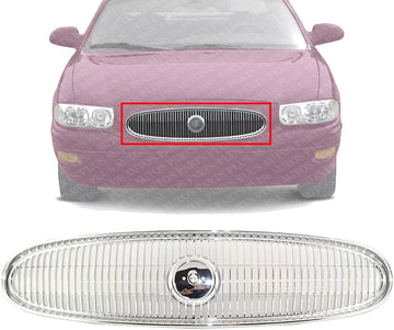 Front Grille Chrome Shell And Insert Direct Replacement Compatible With 2000-2005 Buick LeSabre GM1200427 25767965
