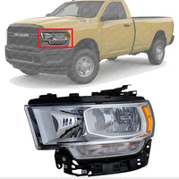 Front Head Light Assembly Left Driver Side Direct Replacement Compatible With 2019-2024 Ram 2500 3500 CH2502334 68360177AE 68360177AD