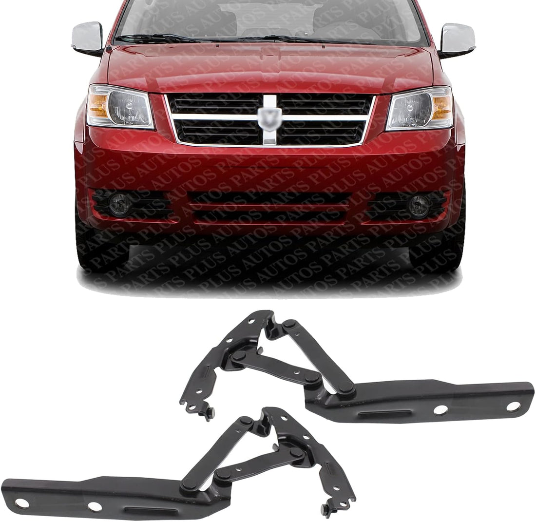 Set of 2 Front Hood Hinge Steel Right Passenger & Left Driver Side Direct Replacement Compatible with 2008-2020 Dodge Grand Caravan / 2008-2016 Chrysler Town & Country CH1236121