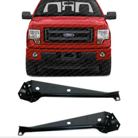 Set Of 2 Front Grille Bracket Steel Left Driver & Right Passenger Side Direct Replacement Compatible With 2009-2014 Ford F-150 FO1207125 FO1207124 9L3Z8182A 9L3Z8182B