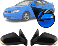 Set Of 2 Front Power Mirror Non-Folding Non-Heated Primed Plastic Left Driver & Right Passenger Side Direct Replacement Compatible With 2005-2010 Scion tC SC1320102 SC1321102