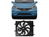 Front Radiator Cooling Fan Assembly Plastic Direct Replacement Compatible with 2012-2019 Nissan Versa / 2014-2019 Note NI3115143 214819KK0A