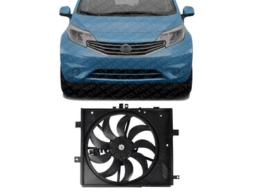 Front Radiator Cooling Fan Assembly Plastic Direct Replacement Compatible with 2012-2019 Nissan Versa / 2014-2019 Note NI3115143 214819KK0A