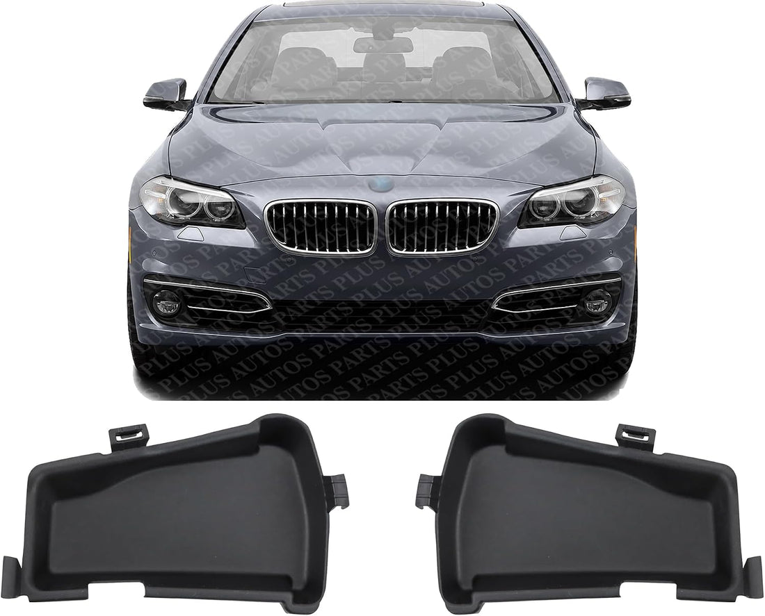 Set Of 2 Front Fog Light Inner Molding Plastic Left Driver & Right Passenger Side Direct Replacement Compatible With 2014-2016 BMW 5-Series BM1038140 BM1039140