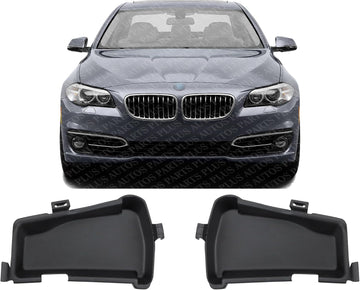 Set Of 2 Front Fog Light Inner Molding Plastic Left Driver & Right Passenger Side Direct Replacement Compatible With 2014-2016 BMW 5-Series BM1038140 BM1039140