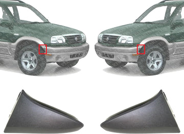 Set Of 2 Front Bumper Guard Primed Left Driver & Right Passenger Side Direct Replacement Compatible With 2001-2005 Suzuki Grand Vitara SZ1005102 SZ1004102 7172165DC0ZA4 7173165DC0ZA4