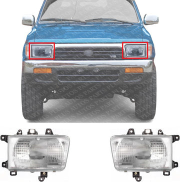 Set Of 2 Front Headlight Composite Assembly Right Passenger & Left Driver Side Direct Replacement Compatible With 1990-1995 Toyota 4Runner TO2503116 TO2502116 8111035100 8115035100