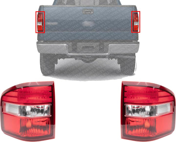 Set Of 2 Tail Lights Lens And Housing Right Passenger & Left Driver Side Direct Replacement Compatible With 2004-2009 Ford F-150 FO2801185 FO2800185 7L3Z13404BA 7L3Z13405BA