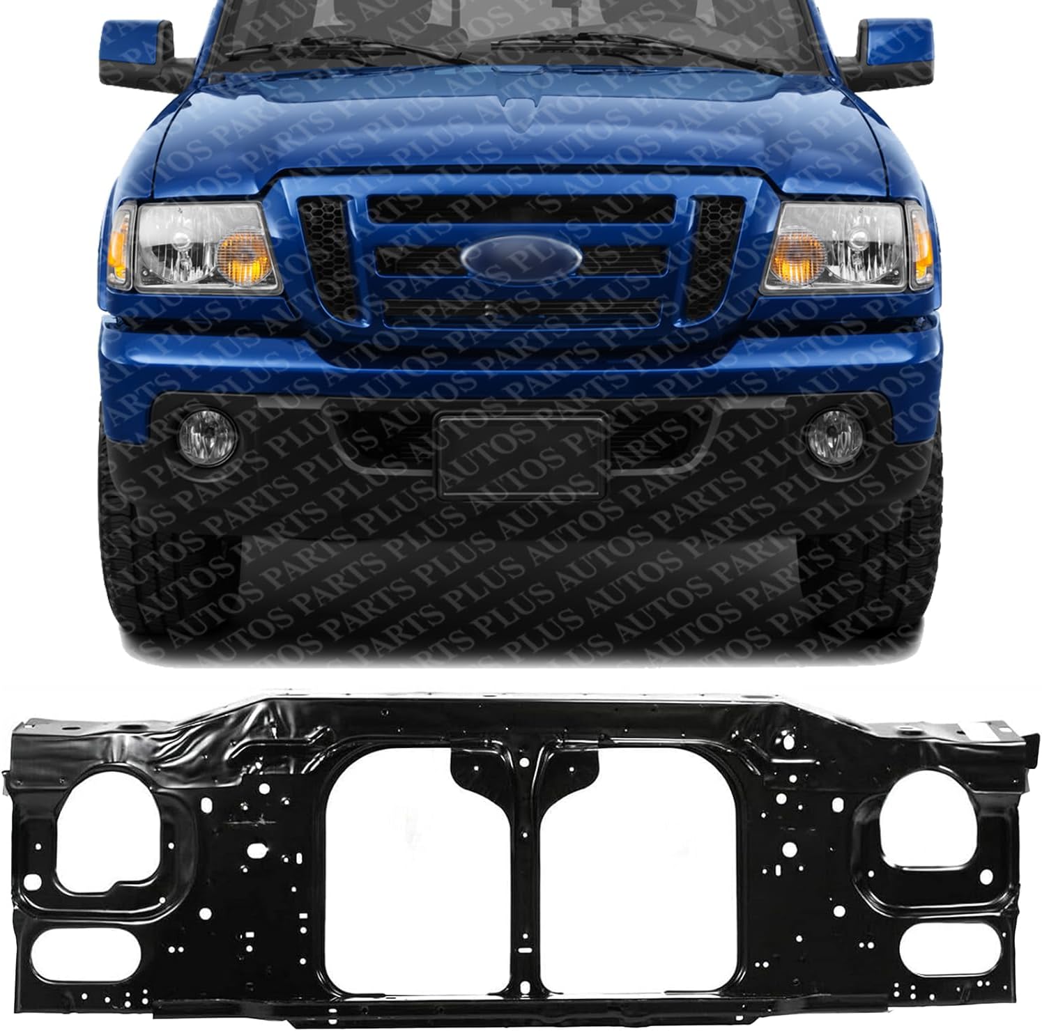 Front Radiator Support Assembly Steel Direct Replacement Compatible With 1998-2011 Ford Ranger FO1225138 AL5Z16138A