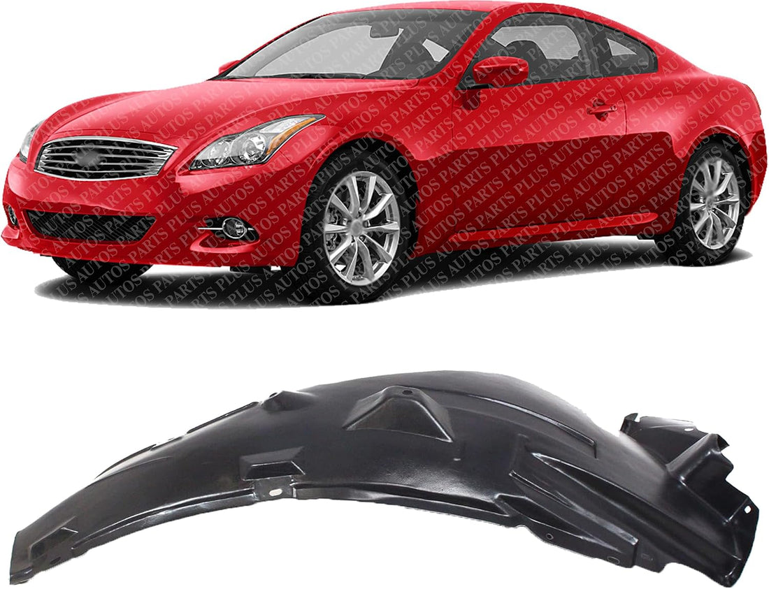 Front Fender Liner Rear Section Left Driver Side Direct Replacement Compatible With 2008-2013 Infiniti G37 / 2014-2015 Q60 IN1248115 63843JL03A
