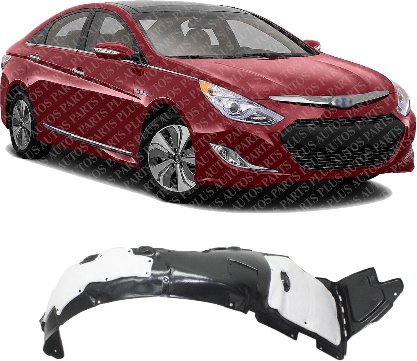 Front Fender Liner Right Passenger Side Direct Replacement Compatible With 2014 Hyundai Sonata HY1249135 868123Q700