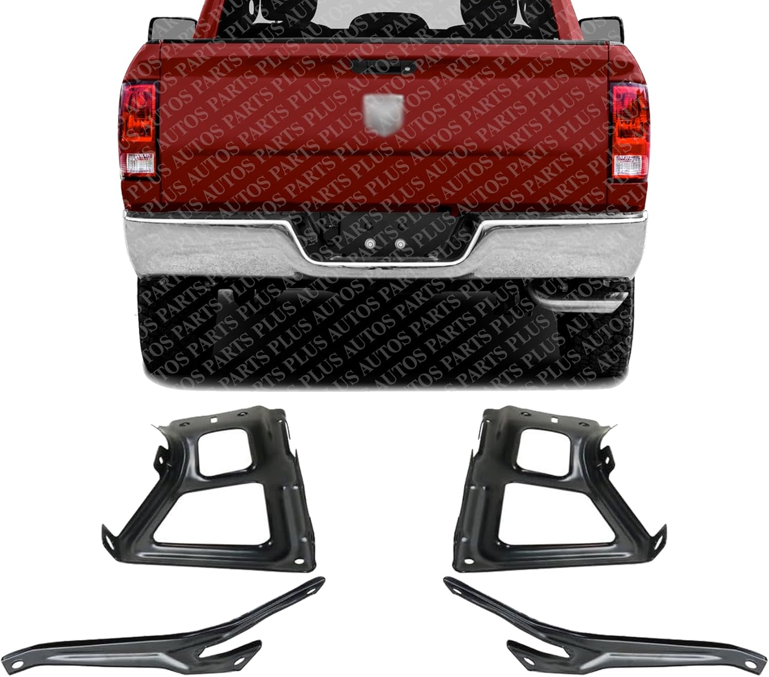 Set Of 4 Rear Bumper Mounting Bracket Left Driver & Right Passenger Side Direct Replacement Compatible With 2009-2018 Dodge Ram 1500 CH1165104 68049744AA