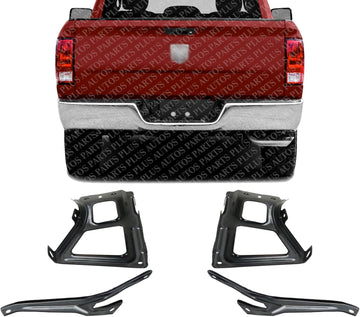 Set Of 4 Rear Bumper Mounting Bracket Left Driver & Right Passenger Side Direct Replacement Compatible With 2009-2018 Dodge Ram 1500 CH1165104 68049744AA