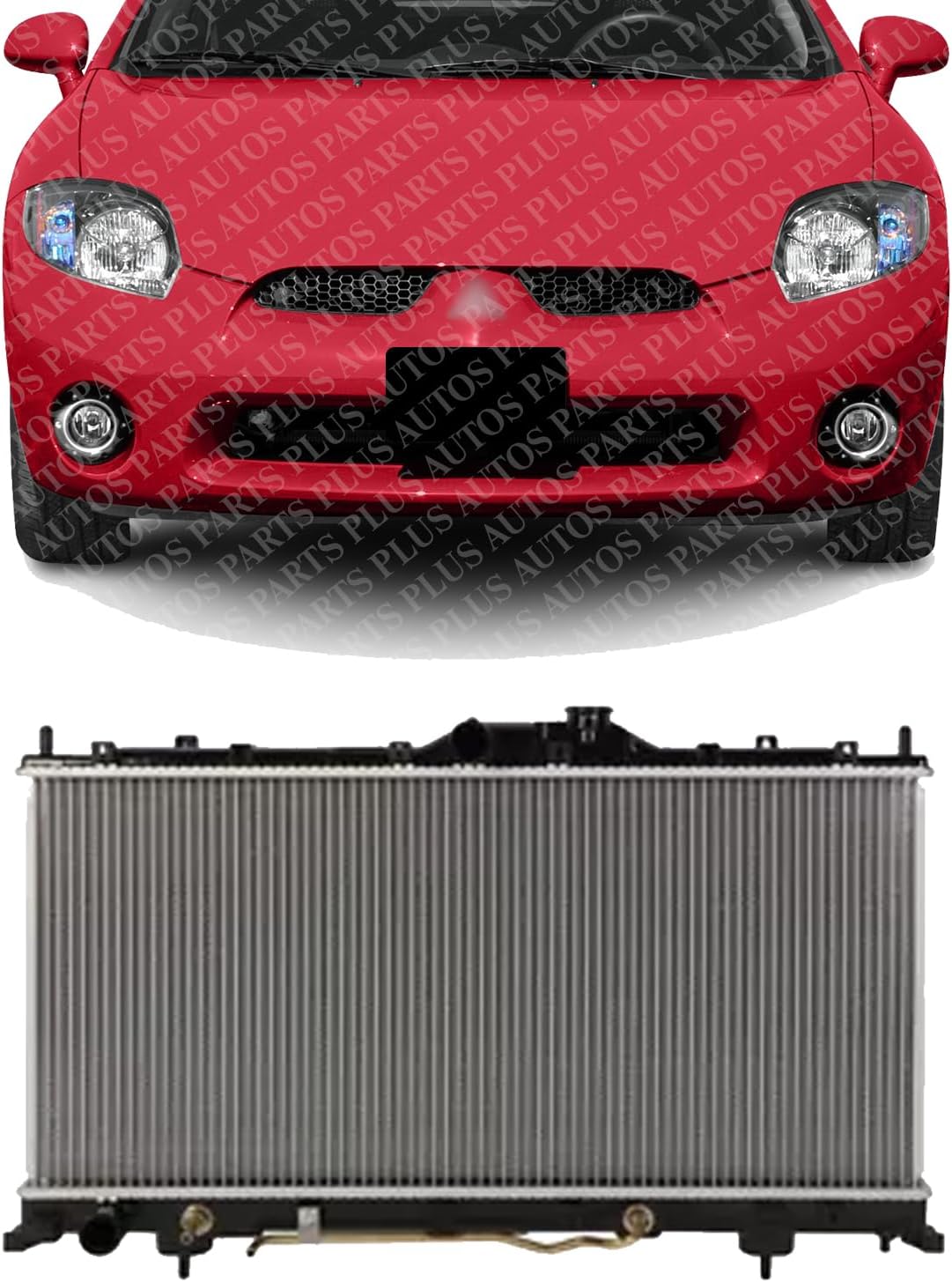 Front Radiator Aluminum Core Direct Replacement Compatible With 2006-2012 Mitsubishi Eclipse MI3010211 MN180281