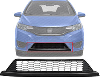 Front Bumper Lower Grille Textured Gray Plastic Direct Replacement Compatible With 2015-2017 Honda Fit HO1036121 71102T5RA00