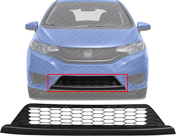 Front Bumper Lower Grille Textured Gray Plastic Direct Replacement Compatible With 2015-2017 Honda Fit HO1036121 71102T5RA00