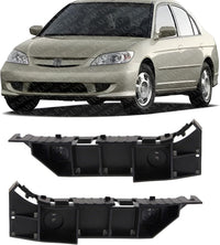 Set Of 2 Front Bumper-Side Stay Bracket Plastic Right Passenger & Left Driver Side Direct Replacement Compatible With 2004-2005 Honda Civic HO1043111 HO1042111 71193S5A003 71198S5A003