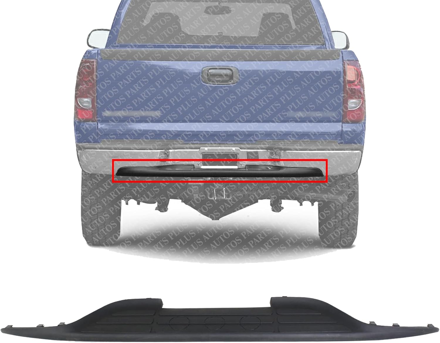 AUTOS PARTS PLUS Rear Bumper Center Step Pad Textured Plastic Direct Replacement Compatible With Chevrolet Silverado/GMC Sierra 1999-2006 GM1191121 12335696