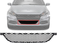 Front Bumper Grille Textured Direct Replacement Compatible With 2013-2016 Dodge Dart CH1036125 68081409AA