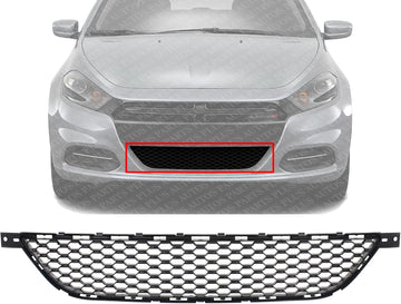 Front Bumper Grille Textured Direct Replacement Compatible With 2013-2016 Dodge Dart CH1036125 68081409AA