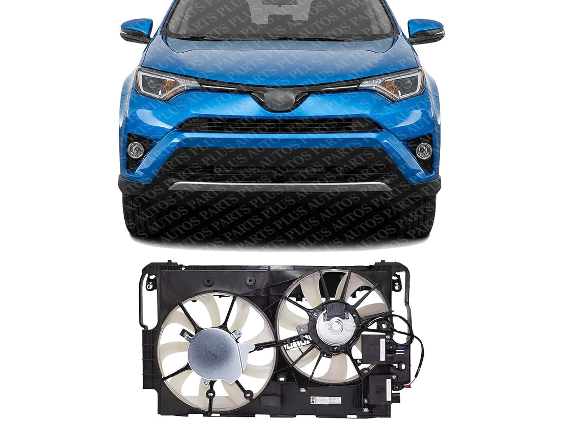 Front Radiator Dual Cooling Fan Assembly Plastic Direct Replacement Compatible with 2015-2021 Lexus NX300h / 2016-2018 Toyota RAV4 Hybrid LX3115133 1671136180