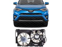 Front Radiator Dual Cooling Fan Assembly Plastic Direct Replacement Compatible with 2015-2021 Lexus NX300h / 2016-2018 Toyota RAV4 Hybrid LX3115133 1671136180