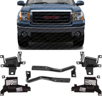 New Front Bumper Brackets + Inner + Outer Steel Right Passenger & Left Driver Side Direct Replacement For 2007-2013 GMC Sierra 1500 GM1067185 GM1043107 GM1067182