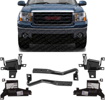 New Front Bumper Brackets + Inner + Outer Steel Right Passenger & Left Driver Side Direct Replacement For 2007-2013 GMC Sierra 1500 GM1067185 GM1043107 GM1067182