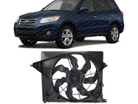 Front Radiator Cooling Fan Assembly Plastic Direct Replacement Compatible with 2010-2012 Hyundai Santa Fe / 2011-2015 Kia Sorento HY3115130 253801U201
