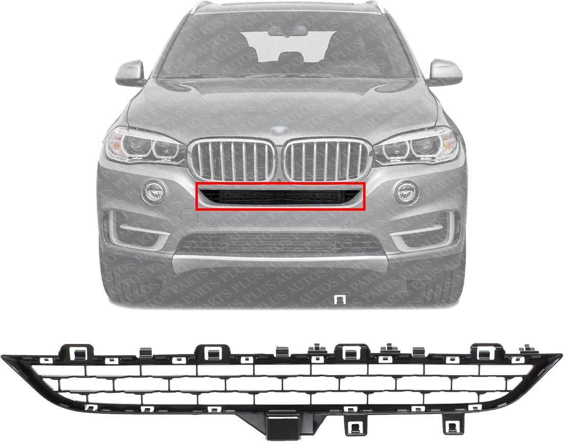 Front Bumper Grille Center Primed Aluminum Direct Replacement Compatible With 2014-2018 BMW X5 BM1036181 51117336506