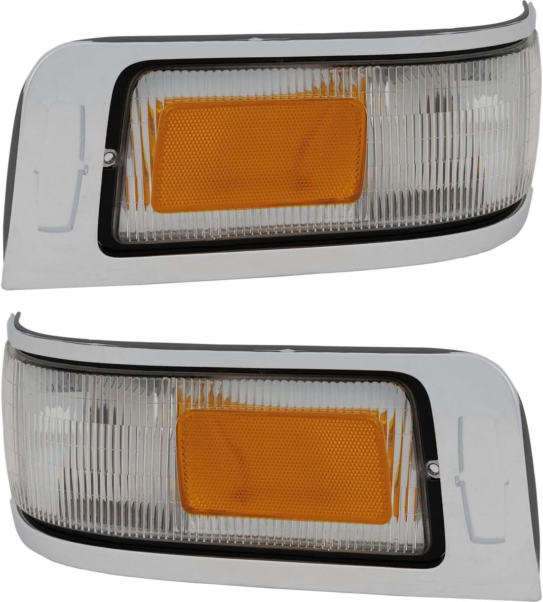 Set Of 2 Front Corner Light Lens And Housing Right Passenger & Left Driver Side Direct Replacement Compatible With 1995-1997 Lincoln Town Car FO2551132 FO2550132 F5VY15A201A