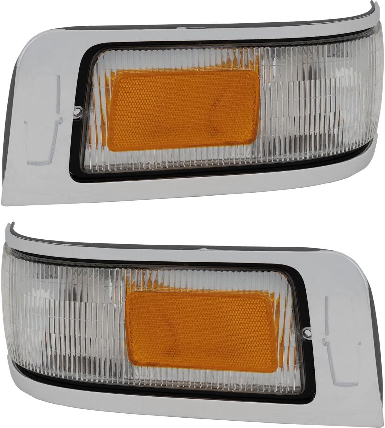Set Of 2 Front Corner Light Lens And Housing Right Passenger & Left Driver Side Direct Replacement Compatible With 1995-1997 Lincoln Town Car FO2551132 FO2550132 F5VY15A201A