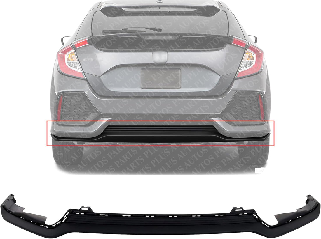 Rear Bumper Face Bar Lower Trim Molding Textured Direct Replacement Compatible With 2017-2021 Honda Civic HO1195112 71502TGGA00