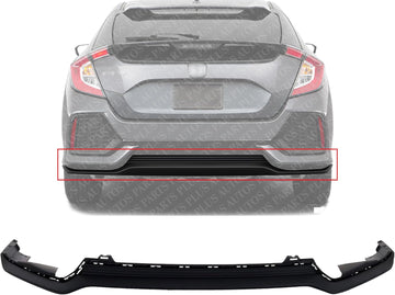Rear Bumper Face Bar Lower Trim Molding Textured Direct Replacement Compatible With 2017-2021 Honda Civic HO1195112 71502TGGA00
