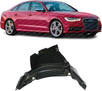 Front Section Fender Liner Air Extension Spoiler Right Passenger Side Direct Replacement Compatible with 2012-2015 Audi A6 / S6 AU1243100 4G0853888C