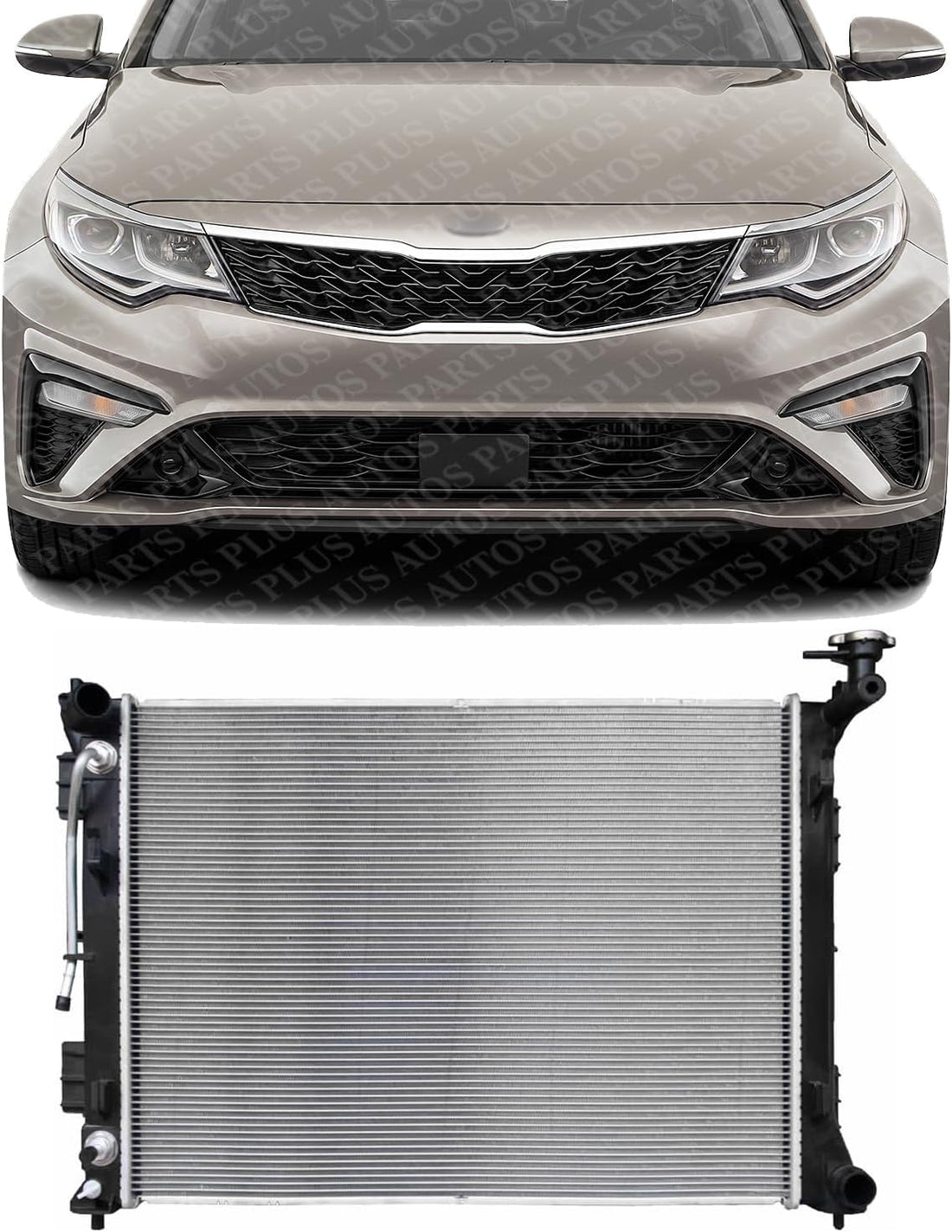 Front Radiator Aluminum Core Direct Replacement Compatible With 2016-2020 Kia Optima KI3010163 25310C1150