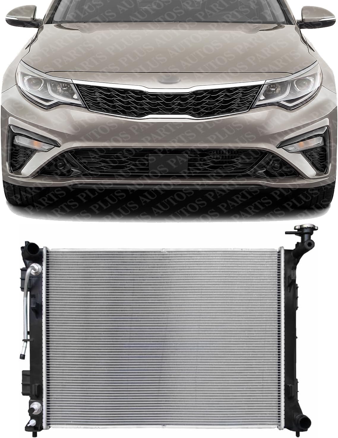 Front Radiator Aluminum Core Direct Replacement Compatible With 2016-2020 Kia Optima KI3010163 25310C1150