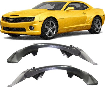 Set Of 2 Front Fender Liner Right Passenger & Left Driver Side Direct Replacement Compatible With 2010-2013 Chevrolet Camaro GM1249212 GM1248212 22863724 22863723