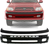 Front Bumper Primed Steel + Upper Cover Textured Direct Replacement Compatible With 2000-2006 Toyota Tundra TO1002171 TO1000198 521190C010 521010C010