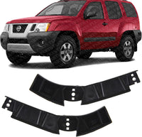 Set Of 2 Front Bumper Bracket Plastic Right Passenger & Left Driver Side Direct Replacement Compatible With 2005-2015 Nissan Xterra NI1043104 NI1042104 62042EA001 62043EA001