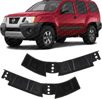 Set Of 2 Front Bumper Bracket Plastic Right Passenger & Left Driver Side Direct Replacement Compatible With 2005-2015 Nissan Xterra NI1043104 NI1042104 62042EA001 62043EA001